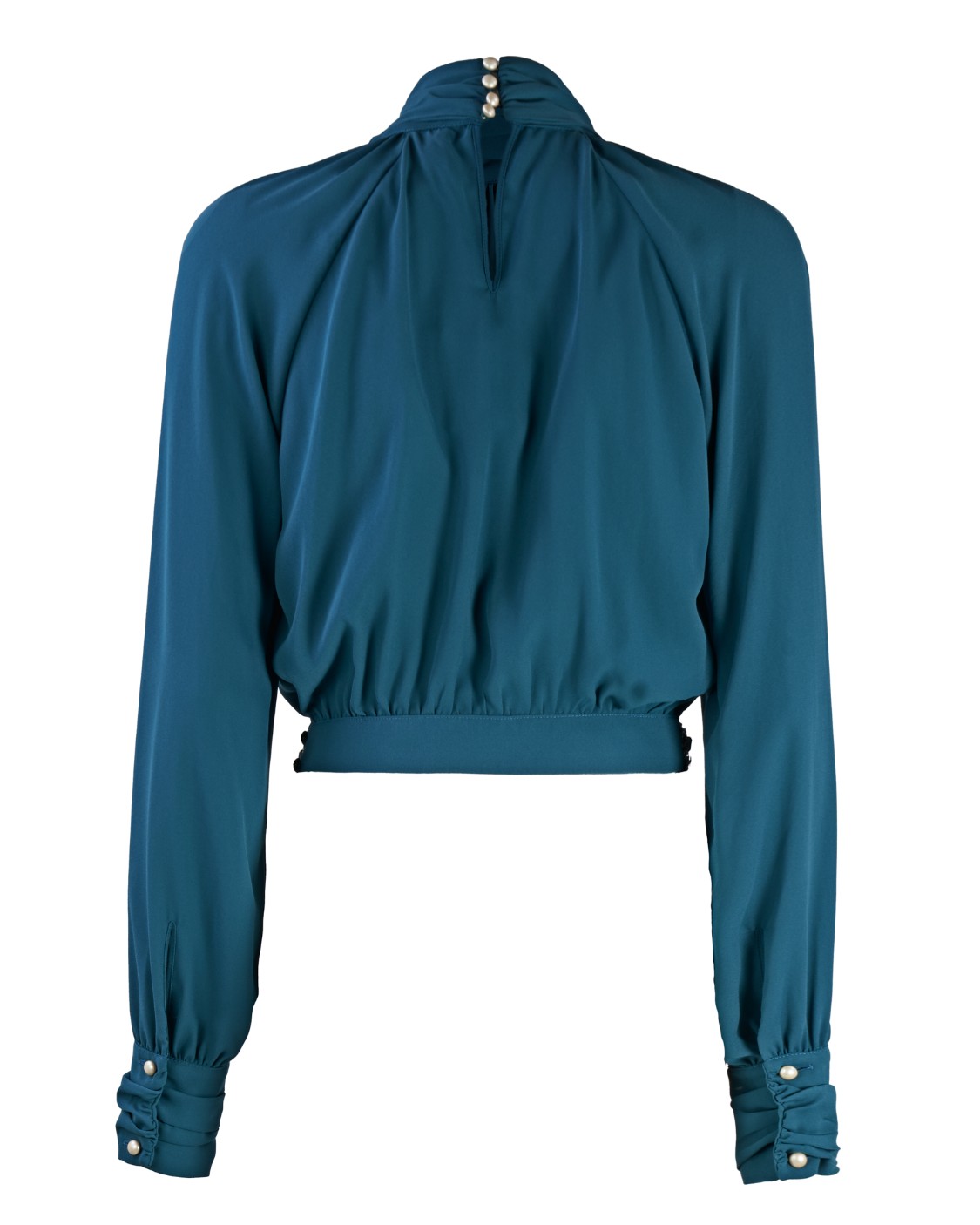 shop ELISABETTA FRANCHI Saldi Camicia: Elisabetta Franchi camicia in viscosa con strass.
Camicia in georgette drappeggia sul davanti con collo alto e foulard fiocco. 
Il punto vita è enfatizzato da un fascione impreziosito da un ricamo di strass.
Composizione: 100% Poliestere.
Fabbricato in Italia.. CA01137E2-804 number 7999329